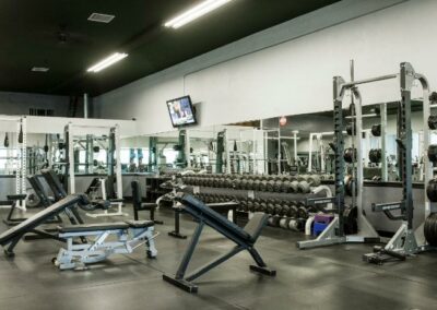 Professional fitness equipment in gym