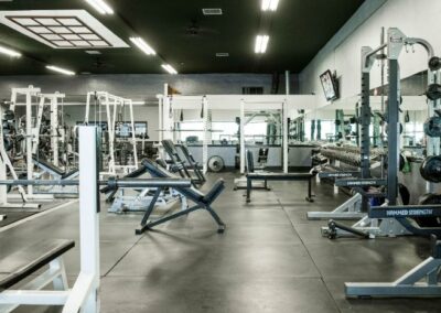 Professional fitness equipment in gym