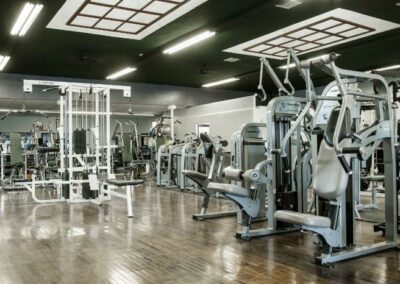 Professional fitness equipment in gym