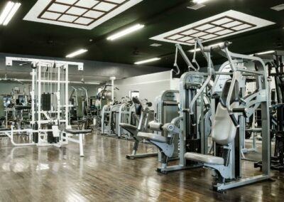 Professional fitness equipment in gym