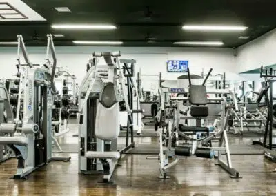 Fitness Equipment grouped together inside of gym