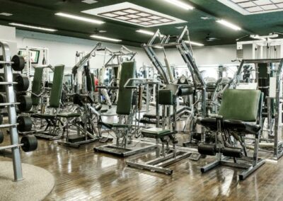 Fitness Equipment grouped together inside of gym