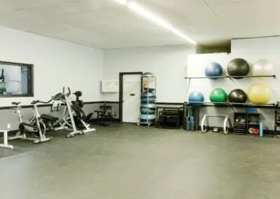 Exercise room with work out balls
