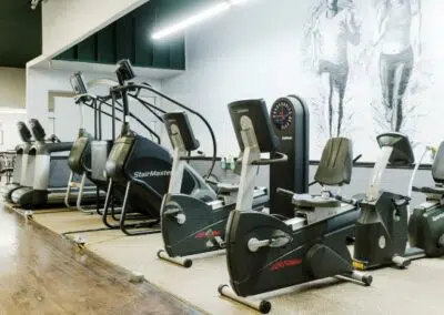 Group of fitness equipment in gym